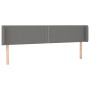 Cabecero con LED de tela gris oscuro 203x16x78/88 cm