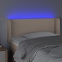 Cabecero con LED cuero sintético color capuchino 83x16x78/88 cm