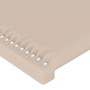 Cabecero con LED cuero sintético color capuchino 83x16x78/88 cm