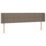 Cabecero con LED de tela gris taupe 183x16x78/88 cm