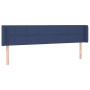 Cabecero con LED de tela azul 183x16x78/88 cm