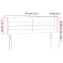 Cabecero con LED de tela crema 147x16x78/88 cm