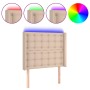 Cabecero con LED cuero sintético capuchino 103x16x118/128cm