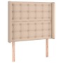 Cabecero con LED cuero sintético capuchino 103x16x118/128cm