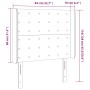 Cabecero con LED de terciopelo negro 83x16x118/128 cm