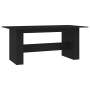 Mesa de comedor de madera de ingeniería negro 180x90x76 cm