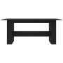 Mesa de comedor de madera de ingeniería negro 180x90x76 cm