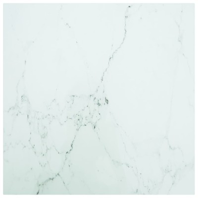 Tablero mesa diseño mármol vidrio templado blanco 70x70 cm 6 mm