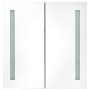 Armario de baño con espejo y LED gris 62x14x60 cm