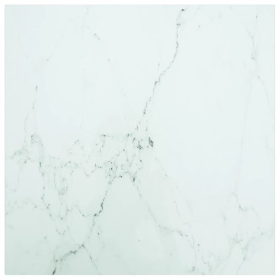 Tablero mesa diseño mármol vidrio templado blanco 50x50 cm 6 mm