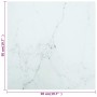 Tablero mesa diseño mármol vidrio templado blanco 50x50 cm 6 mm