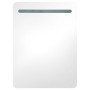 Armario de baño con espejo y LED blanco y roble 60x11x80 cm