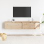 Armario de pared 2 uds madera maciza de pino 80x30x35 cm