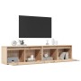 Armario de pared 2 uds madera maciza de pino 80x30x35 cm