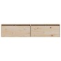 Armario de pared 2 uds madera maciza de pino 80x30x35 cm