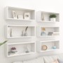 Estantes cubo de pared 6 uds contrachapada blanco 60x15x23 cm