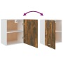 Mueble colgante madera ingeniería roble ahumado 50x31x60 cm