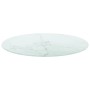 Tablero de mesa diseño mármol vidrio templado blanco Ø70x0,8 cm