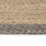 Alfombra hecha a mano de yute con borde gris 240 cm