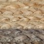 Alfombra hecha a mano de yute con borde gris 240 cm