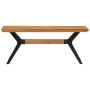 Banco de comedor madera maciza acacia y acero 110x40x46 cm