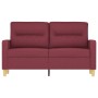 Sofá de 2 plazas de tela rojo tinto 120 cm