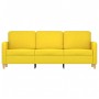 Sofá de 3 plazas de tela amarillo claro 180 cm