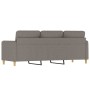 Sofá de 3 plazas de tela gris taupe 180 cm