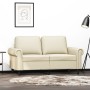 Sofá de 2 plazas de cuero sintético color crema 120 cm