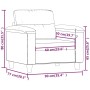 Sillón cuero sintético gris 60 cm