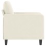Sillón de terciopelo color crema 60 cm