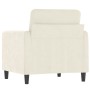 Sillón de terciopelo color crema 60 cm