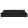 Sofá cama de 2 plazas con dos almohadas tela negro