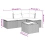 Set comedor de jardín 5 piezas y cojines ratán sintético marrón
