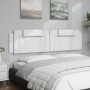 Cabecero de cama acolchado cuero sintético blanco 200 cm