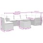 Set sofás de jardín 7 piezas y cojines ratán sintético beige