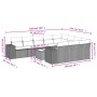 Set de sofás de jardín 11 pzas cojines ratán sintético marrón