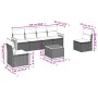 Set sofás de jardín 7 piezas y cojines ratán sintético beige