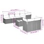 Set sofás de jardín 8 piezas y cojines ratán sintético marrón