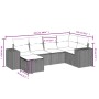 Set sofás de jardín 6 piezas y cojines ratán sintético marrón
