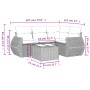 Set comedor de jardín 5 piezas y cojines ratán sintético marrón