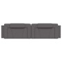 Cabecero de cama acolchado cuero sintético gris 200 cm