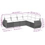 Set sofás de jardín 6 piezas y cojines ratán sintético marrón
