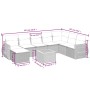 Set de sofás de jardín 9 pzas con cojines ratán sintético beige
