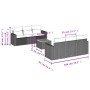 Set sofás de jardín 7 piezas y cojines ratán sintético beige