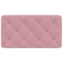 Cabecero de cama acolchado terciopelo rosa 90 cm