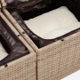 Juego de sofás jardín con cojines 6 pzas ratán sintético beige
