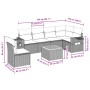 Set sofás de jardín 7 piezas y cojines ratán sintético beige