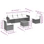 Set sofás de jardín 7 piezas y cojines ratán sintético beige
