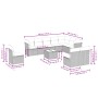 Set de sofás de jardín 11 pzas cojines ratán sintético marrón